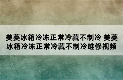 美菱冰箱冷冻正常冷藏不制冷 美菱冰箱冷冻正常冷藏不制冷维修视频